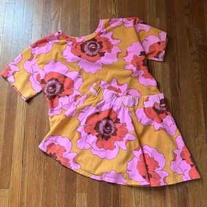 Gap crop t shirt and skort outfit set in pink floral size 12 xl